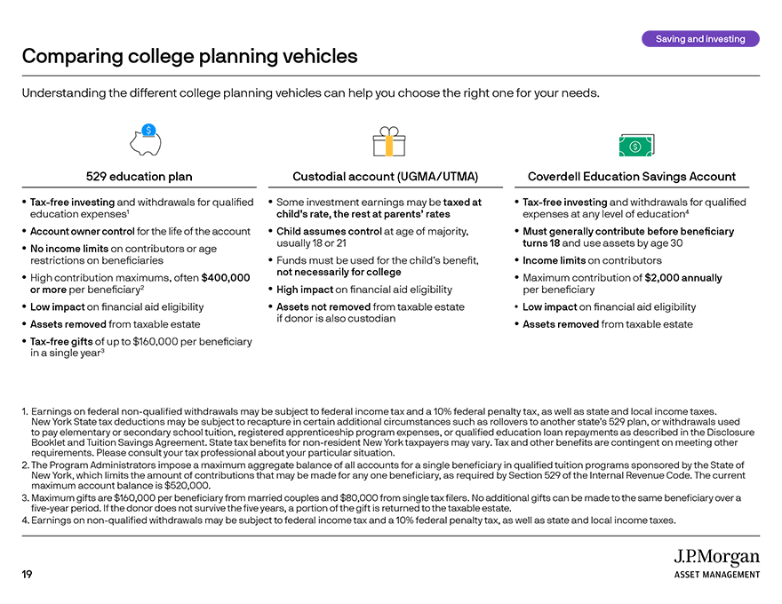 Comparing college planning vehicles