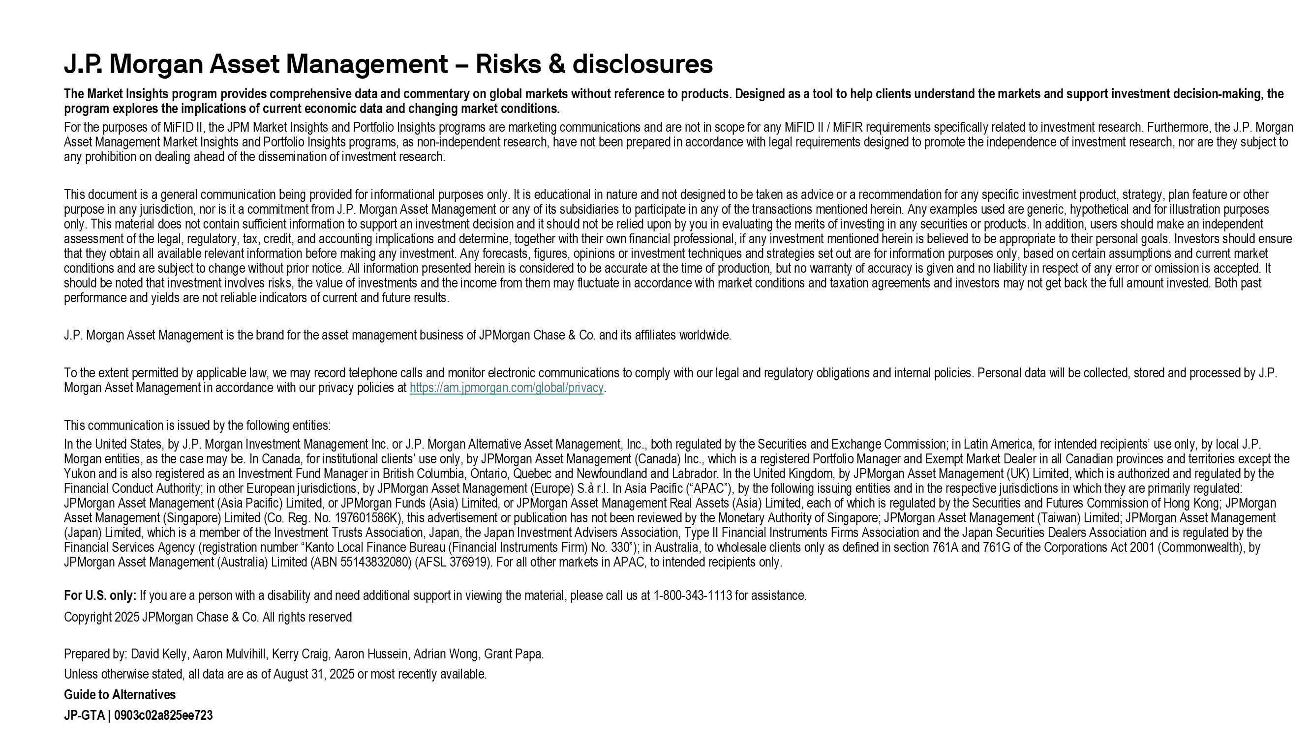 Risk & disclosures