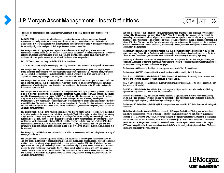 J.P. Morgan Asset Management – Index Definitions