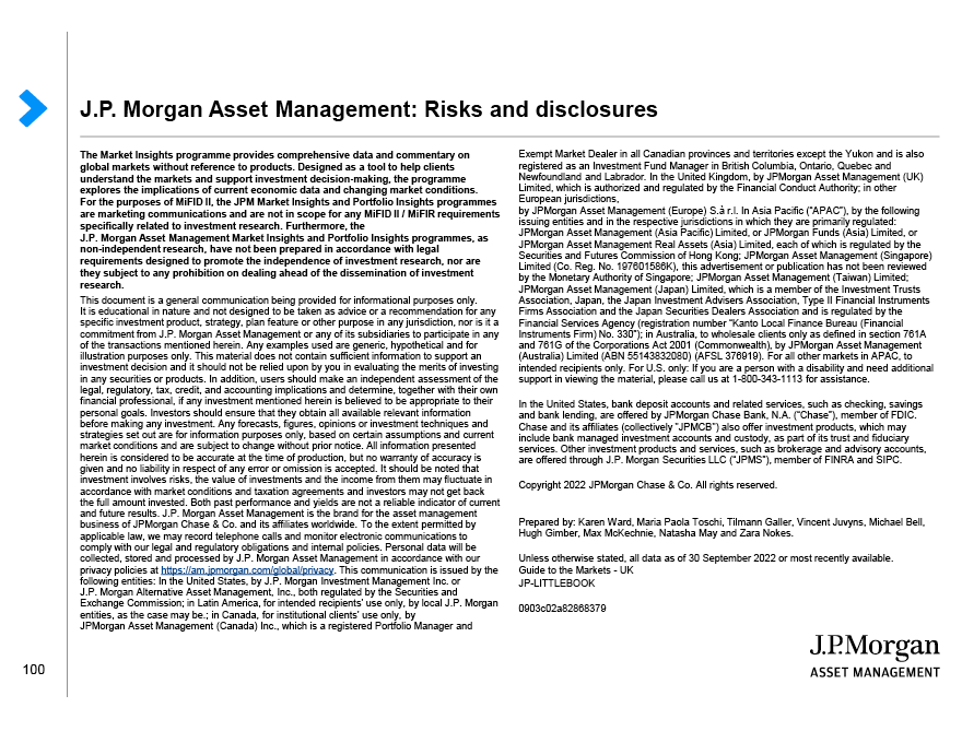  J.P. Morgan Asset Management: Risks and disclosures